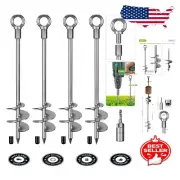 Multipurpose 18'' Ground Anchors - 12mm Steel for Tents & Trampolines, 4-Pack
