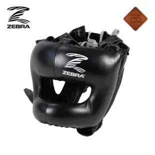 【Zebra Athletics】真皮護臉頭盔 ZPRHG02(護頭套 拳擊頭套 散打訓練 護具 運動頭套 頭套)