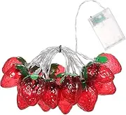 Tignapoo 10FT 20LED Strawberry String Lights Christmas Decorative Fairy Lights LED Hanging Lights Always On & Flashing Light Mode for Festivals Easter Carnival Parties