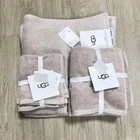 8 Pc Set UGG Martis Moon Dust Beige Tan 2 Bath Towels, 2 Hand, 4 Washcloths
