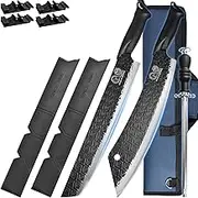 XYJ Portable Chef Knife Set Professional,Since 1986,Culinary Cooking Knife,Camping Slicing Vegetable Knives with Cover,Bag,Sharpening Stick,Full Tang for Mom Dad