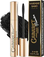 Vivienne Sabó Cabaret Premiere Black Mascara, Volume and Length, Defining, Curling, No Flaking, No Clumping, Smudge Proof, Washable, Cruelty-Free, Made in Europe, (01 Black), 0.3 Fl Oz, 1 Pack