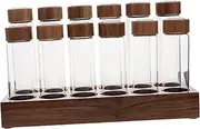 LIGIGWASH Bean Organizer Wooden Holder Single Dose Storage Glass Bean Container Air Valve Design