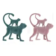 Decorative Figure Dkd Home Decor Green Pink Resin Flocked Tropical 22.5 x 8 x 27.5 Cm
