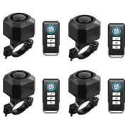 Loud 110dB Motorcycle Vibration Alarm Wireless Bike Anti-Theft Security Alarm ×4