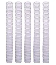 White Ring Texture Soft Cricket Bat Grip Long Size Handle (White, Pack of 5)