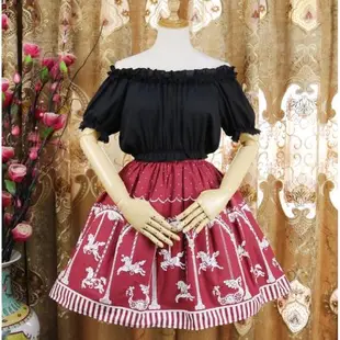 lolita原創一字領短袖日系洋裝