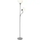 Hampton Bay 71-1/2" Brushed Steel Floor Lamp w/ 2 Shades