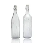 bulk 12 Clear Water Bottle Clip Top 1Lt 2 Assort Restaurant Drinking 7x30cm