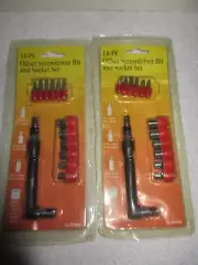 2 x 14-PC Offset Screwdriver Bit and Socket Set