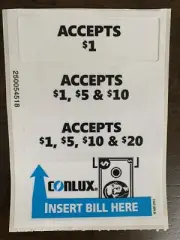 VENDING MACHINE DECALS FOR BILL ACCEPTOR
