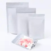 100/500 White & Frosted Window Mylar Foil Stand Up Bags Food Packaging Pouches