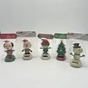 New Set of 5 Adorable Elf, Santa, Tree, Snowman, Christmas Pup Solar Dancers
