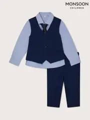 Monsoon Blue Adam 4 Piece Suit with Tie (N27527) | $173 - $208