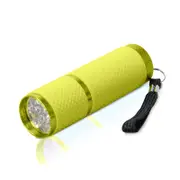 Nevenka 9 LED Glow in Dark Small Flashlights with Nylon lanyard for Camping-Yellow