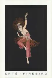 ERTE Firebird 36" x 24" Poster 1995 Art Deco Multicolor