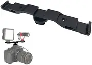 Easy Hood Triple Cold Shoe Extension Bar, Microphone Flash Light Bracket Mount Video Accessory with 1/4 inch Screw Holes Compatible with Nikon Canon Sony Olympus DSLR Camera