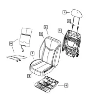 Genuine Mopar Front Seat Back Cover Left 1US53HL1AA