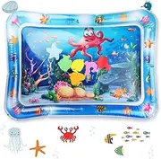 MABIZ Tummy Time Inflatable Water Play Mat, Baby Play Mat for Infants, 3-12 Months, Baby Activity Centres for Stimulation Growth, Sensory Toys for Physical and Visual Development (26"x20") BPA-Free
