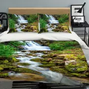 3D Stone River 252 Bed Pillowcases Quilt King Size