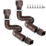 2 Pack Flexible Rain Gutter Downspout Extensions,Drain Downspout Extender,Gut...