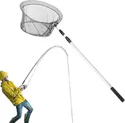 Fishing Landing Net | Telescopic Handle Fishing Landing Net - Heavy Duty Aluminum Alloy Catching Tool Saltwater Freshwater Use for Crab, Trout, Shrimp, Crawfish, Catfish