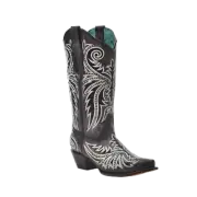 Corral Ladies Embroidered & Studded Black Western Boots Z5209