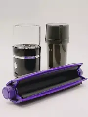 Pre Roll Set (3pc) Electric Grinder, Stash jar, PURPLE King Roller Machine