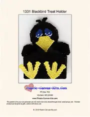 Blackbird Treat Holder- Plastic Canvas Pattern or Kit