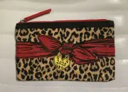 NWT BRIGHTON Leopard Printed Canvas Zipper Pouch Cosmetic Jewelry Travel Bag NEW