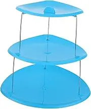 BESTYASH Cake Stand Tray Dessert Tier Stand Dessert Displays Tower Stand Holder Dessert Stand Pedestal Cake Stand Display Shelf Riser Cake Stand for Party Tiered Display Stand Blue Plastic