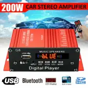 200W 12V Car HIFI Audio Stereo Power Amplifier bluetooth FM Radio USB TF AUX 2CH