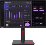Thinkvision T24I-30 24" Class Full HD LCD Monitor - 16:9 - Raven Black