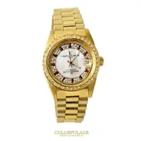 在飛比找樂天市場購物網優惠-范倫鐵諾Valentino 背面鏤空自動上鍊機械手錶 金色滿