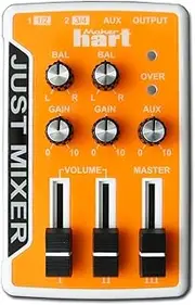 JUST MIXER Audio Mixer - Battery/USB Powered Portable Pocket Audio Mixer (Orange)