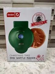 Dash Christmas Tree Mini Waffle Maker - 4" Cooking Surface - New In Box