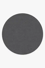 245' Round | Machine Washable Runner Rug | Kid & Pet Friendly | Indoor Rug | Heathered Solid Charcoal Rug | Ruggable