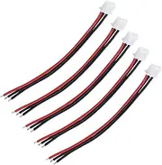 Antrader 5pcs 2S Silicone LiPo Battery Balance Charger Extension Lead Wire JST-XH Connector, 7.4V, 10cm/3.9"