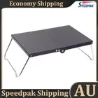 Foldable Camping Side Table with Carrying Bag for Outdoor Backpacking (Black) AU