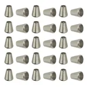 Bell Stopper Conical Cord Ends, 30Pcs Zinc Alloy Cord Rope Fastener Silver Tone