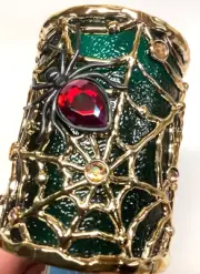 Bath & Body Works Halloween Gem Spider Web Rose Gold Green Nightlight Plug NWT