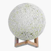USB Wooden Rattan Table Light Dimming Desk Bedroom Night LED Ball Home Decorations