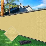 Cisvio 6ftx25ft Privacy Fence Screen Heavy Duty 170 GSM Windscreen & Dustproof Fabric Privacy Screen Covering Mesh Fencing for Outdoor Patio, Balcony, Pool Deck, Sand