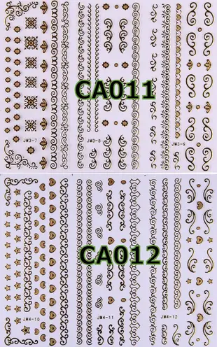 【幻彩美甲】(貼紙-CA09~24)(1月特價)3D縷空金屬貼 金銀圖騰非浮水印美甲貼紙 非浮水印 超美 爆款 金 銀