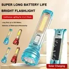 Solar Flashlight Small LED Torch Light Mini Super Bright Penlight U1O5 COB Q7X3
