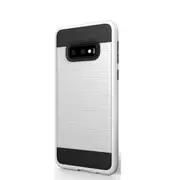 2PCS Brushed Texture PC + TPU Protective Case for Galaxy S10e (White)