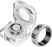 Smart Ring with Display Fitness Tracker Heart Rate Monitor Sleep Tracker TikTok Scrolling Ring Blood Oxygen Step Counter Pedometer Fitness Ring Waterproof Health Smart Rings for Men Women