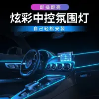 在飛比找Yahoo!奇摩拍賣優惠-車載氛圍燈車內改裝飾品汽車呼吸燈免接線usb冷光線LED燈條