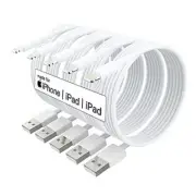 [ MFi Certified ] 5Pack 10ft iPhone Charger Cable, Long Lightning 3m white