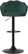 Artiss 4X Bar Stools Kitchen Stool Swivel Chair Gas Lift Velvet Padded Green